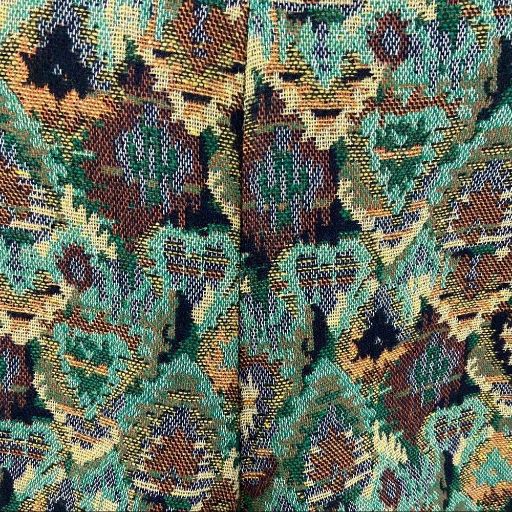 Zara Basic Tapestry Print High Waist Side Zip Wool Blend Mini Shorts Sz M NWT - Picture 3 of 9